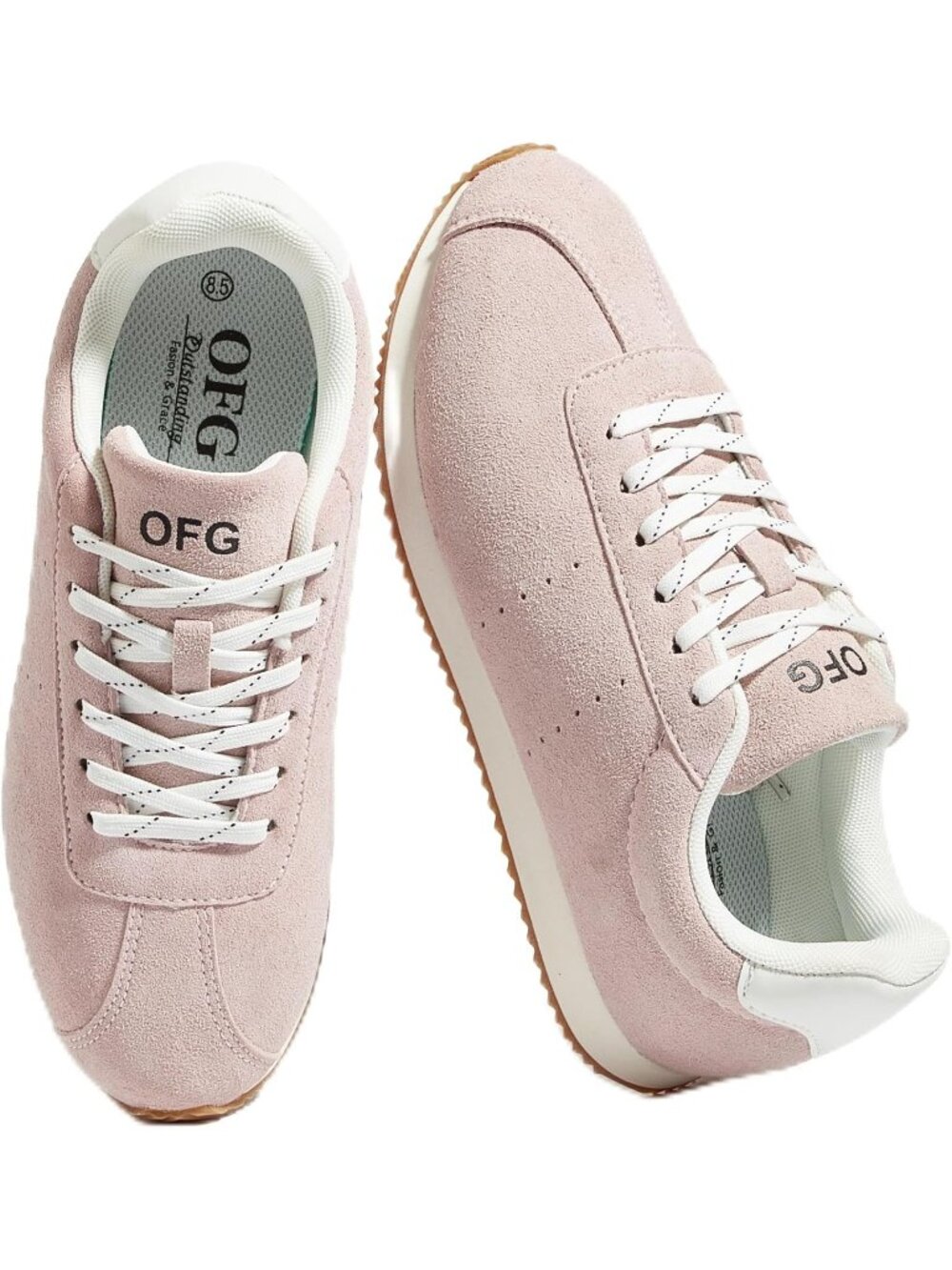 Women's Pink Comfortable Low Top Classic Retro Running Lightweight Sneakers